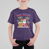 Funny Haitian Christmas T Shirt For Kid Nwel Ayisen Creole Santa Palm Tree - Wonder Print Shop