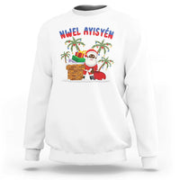 Funny Haitian Christmas Sweatshirt Nwel Ayisen Creole Santa Palm Tree - Wonder Print Shop