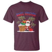 Funny Haitian Christmas T Shirt Nwel Ayisen Creole Santa Palm Tree - Wonder Print Shop