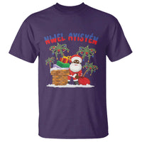 Funny Haitian Christmas T Shirt Nwel Ayisen Creole Santa Palm Tree - Wonder Print Shop