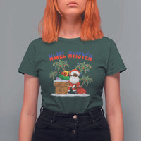 Funny Haitian Christmas T Shirt For Women Nwel Ayisen Creole Santa Palm Tree - Wonder Print Shop