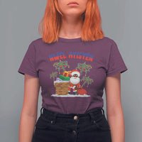 Funny Haitian Christmas T Shirt For Women Nwel Ayisen Creole Santa Palm Tree - Wonder Print Shop