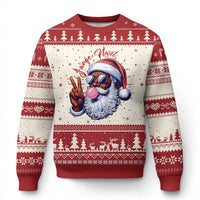 Funny Haitian Xmas Ugly Christmas Sweater Jwaye Nwel Creole Cute Black Santa - Wonder Print Shop