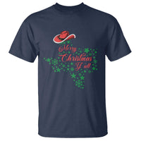 Merry Christmas Y'All Texas Cowboy Santa Hat T Shirt - Wonder Print Shop
