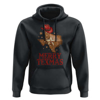 Christmas In Texas Hoodie Merry Texmas Santa Cowboy Hat