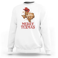 Christmas In Texas Sweatshirt Merry Texmas Santa Cowboy Hat - Wonder Print Shop