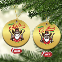 Merry Christmas Y'All Texas Cowboy Santa Christmas Ornament - Wonder Print Shop