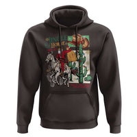 Western Christmas Hoodie Jingle Horse Pick Up Your Feet Cowboy Santa Rider
