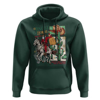Western Christmas Hoodie Jingle Horse Pick Up Your Feet Cowboy Santa Rider