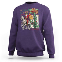 Western Christmas Sweatshirt Jingle Horse Pick Up Your Feet Cowboy Santa Rider - Wonder Print Shop