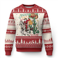 Western Xmas Ugly Christmas Sweater Jingle Horse Pick Up Your Feet Cowboy Santa Rider - Wonder Print Shop