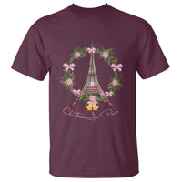 Joyeux Noel Eiffel Tower Christmas In Paris T Shirt - Wonder Print Shop