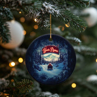 Personalize Santa Sleigh Christmas Ornament Custom Name Winter Snow Season - Wonder Print Shop