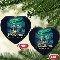 Xmas In Alaska Christmas Ornament Alaskamas Magic Aurora Santa - Wonder Print Shop