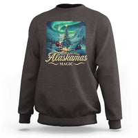 Xmas In Alaska Sweatshirt Alaskamas Magic Aurora Santa - Wonder Print Shop