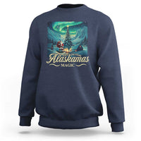 Xmas In Alaska Sweatshirt Alaskamas Magic Aurora Santa - Wonder Print Shop