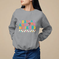 Valentine's Day Sweatshirt I Have An Awesome Boyfriend Ugly Heart Retro Groovy - Wonder Print Shop