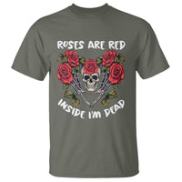 Valentine's Day T Shirt Roses are Red Inside I'm Dead Skeleton Heart Shape - Wonder Print Shop