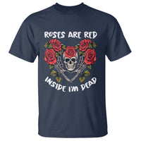 Valentine's Day T Shirt Roses are Red Inside I'm Dead Skeleton Heart Shape - Wonder Print Shop