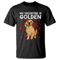 Valentine's Day T Shirt My Valentine Is Golden Retriever Cute Pet Dog Rose - Wonder Print Shop