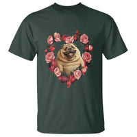 Valentine's Day T Shirt My Valentine Is Pug Cute Pet Dog Rose Heart Shape - Wonder Print Shop