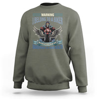 Motorcycle Rider Sweatshirt I Belong To A Biker Messing With Me Can Be Very Dangerous - Wonder Print Shop