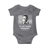 Malcolm X Baby Onesie By Any Means Necessary American Flag