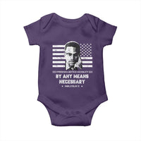 Malcolm X Baby Onesie By Any Means Necessary American Flag
