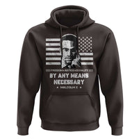 Malcolm X Hoodie By Any Means Necessary American Flag
