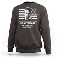 Malcolm X Sweatshirt By Any Means Necessary American Flag