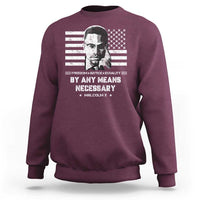 Malcolm X Sweatshirt By Any Means Necessary American Flag