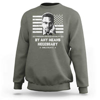 Malcolm X Sweatshirt By Any Means Necessary American Flag