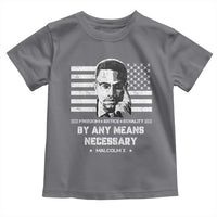 Malcolm X Toddler T Shirt By Any Means Necessary American Flag