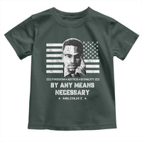 Malcolm X Toddler T Shirt By Any Means Necessary American Flag