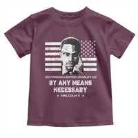 Malcolm X Toddler T Shirt By Any Means Necessary American Flag