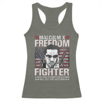 Malcolm X Racerback Tank Top A Man Who Stands For Nothing Will Fall For Anything