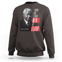 Nelson Mandela's Motivational Sweatshirt I Never Lose I Either Win Or Learn