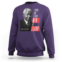 Nelson Mandela's Motivational Sweatshirt I Never Lose I Either Win Or Learn