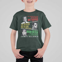 James Baldwin T Shirt For Kid Famous Quotes Nothing Can Be Changed Until It Is Faced