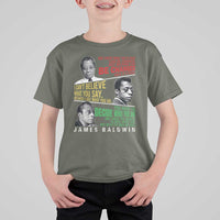 James Baldwin T Shirt For Kid Famous Quotes Nothing Can Be Changed Until It Is Faced