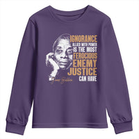 James Baldwin Youth Sweatshirt Ignorance Allied With Power Is The Most Ferocious Enemy Justice Can Have