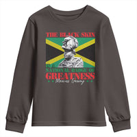 Marcus Garvey Youth Sweatshirt The Black Skin Is A National Badge Of Greatness Jamaican Flag