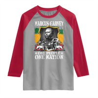 Marcus Garvey Raglan Shirt One People One Nation Jamaica Legends Rasta