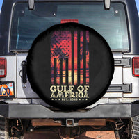 Gulf Of America Est 2025 Spare Tire Cover Sunset American Flag Gulf Mexico
