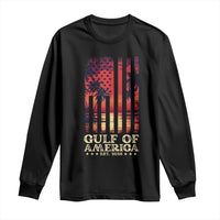 Gulf Of America Est 2025 Long Sleeve Shirt Sunset American Flag Gulf Mexico