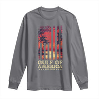 Gulf Of America Est 2025 Long Sleeve Shirt Sunset American Flag Gulf Mexico