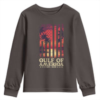 Gulf Of America Est 2025 Youth Sweatshirt Sunset American Flag Gulf Mexico
