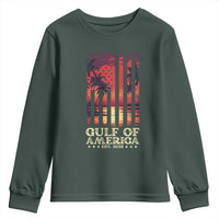 Gulf Of America Est 2025 Youth Sweatshirt Sunset American Flag Gulf Mexico