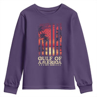 Gulf Of America Est 2025 Youth Sweatshirt Sunset American Flag Gulf Mexico