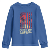 Gulf Of America Est 2025 Youth Sweatshirt Sunset American Flag Gulf Mexico